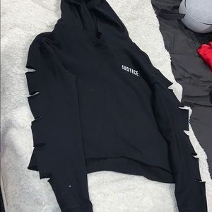 Black cropped hoodie